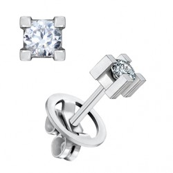 18 Kt. white gold earrings...