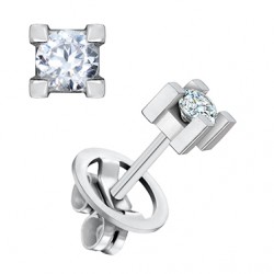 18 Kt. white gold earrings...