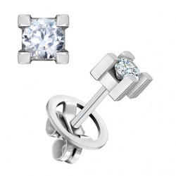 18 Kt. white gold earrings...