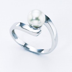 18 Kt. white gold ring and...